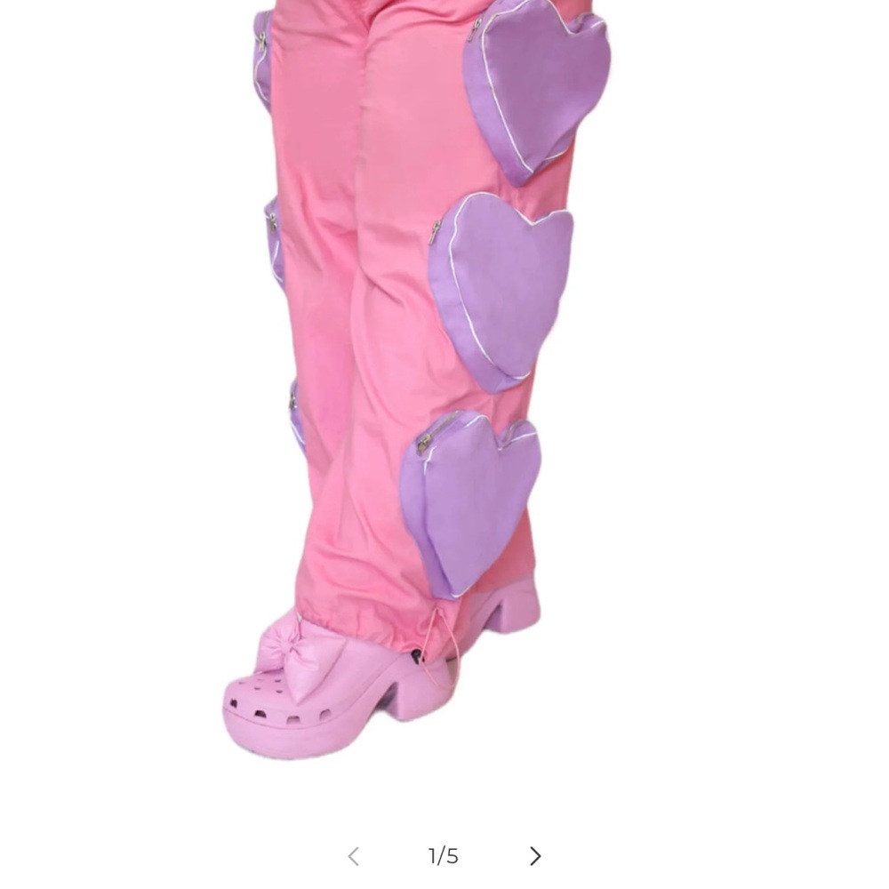 Bubblegum Heart Cargo Pants